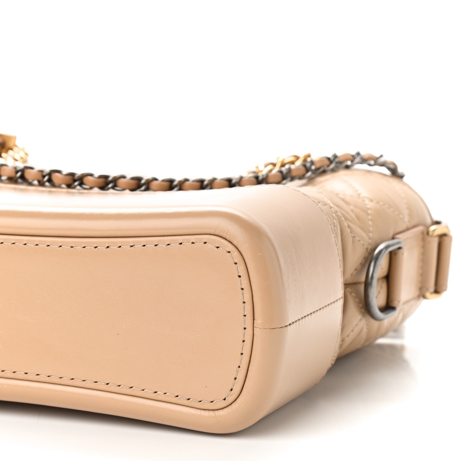 Chanel Aged Calfskin Quilted Medium Gabrielle Hobo Beige 8 of 9