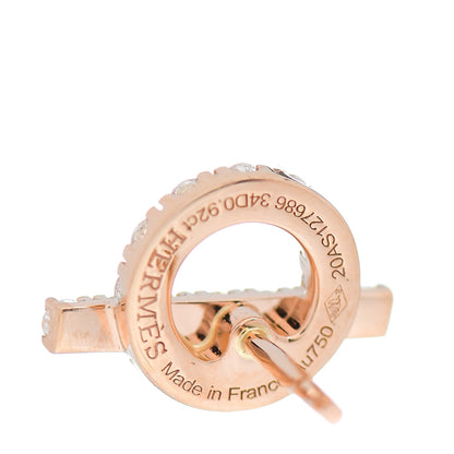 Hermes 18K Rose Gold Diamond Finesse Earrings 3 of 4