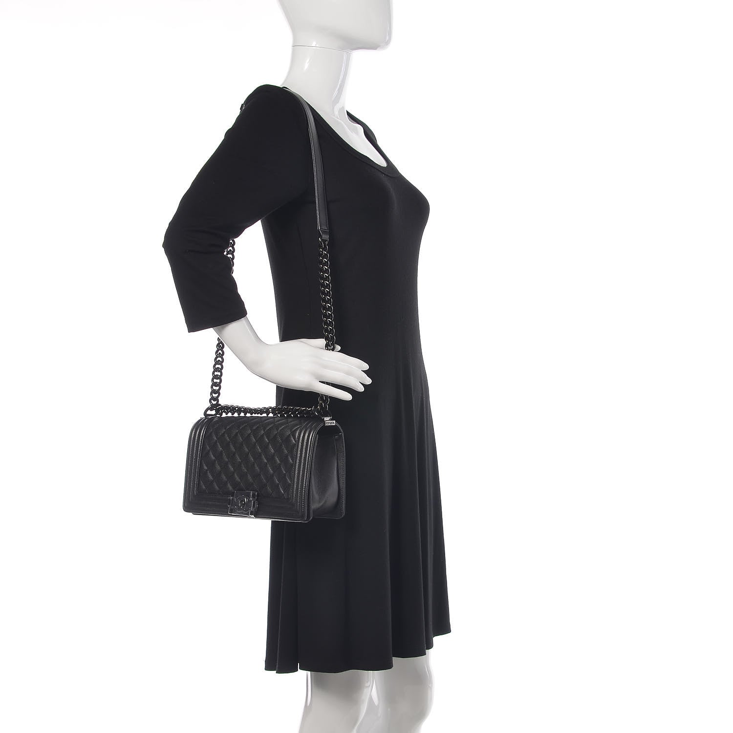 Chanel Caviar Quilted Medium Boy Flap So Black 2 of 10