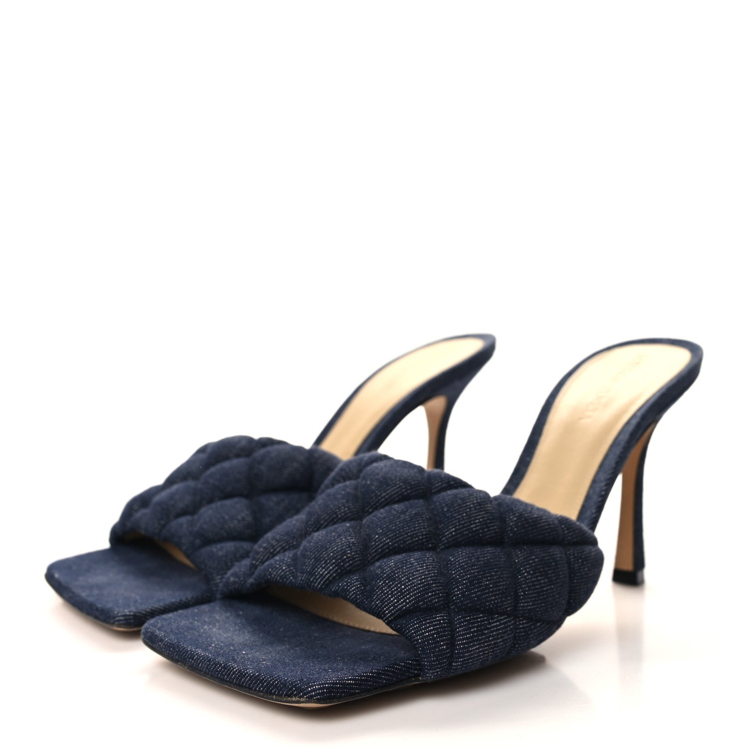 Bottega Veneta Denim Matelasse Padded Mule Sandals 39 Indigo 3 of 7