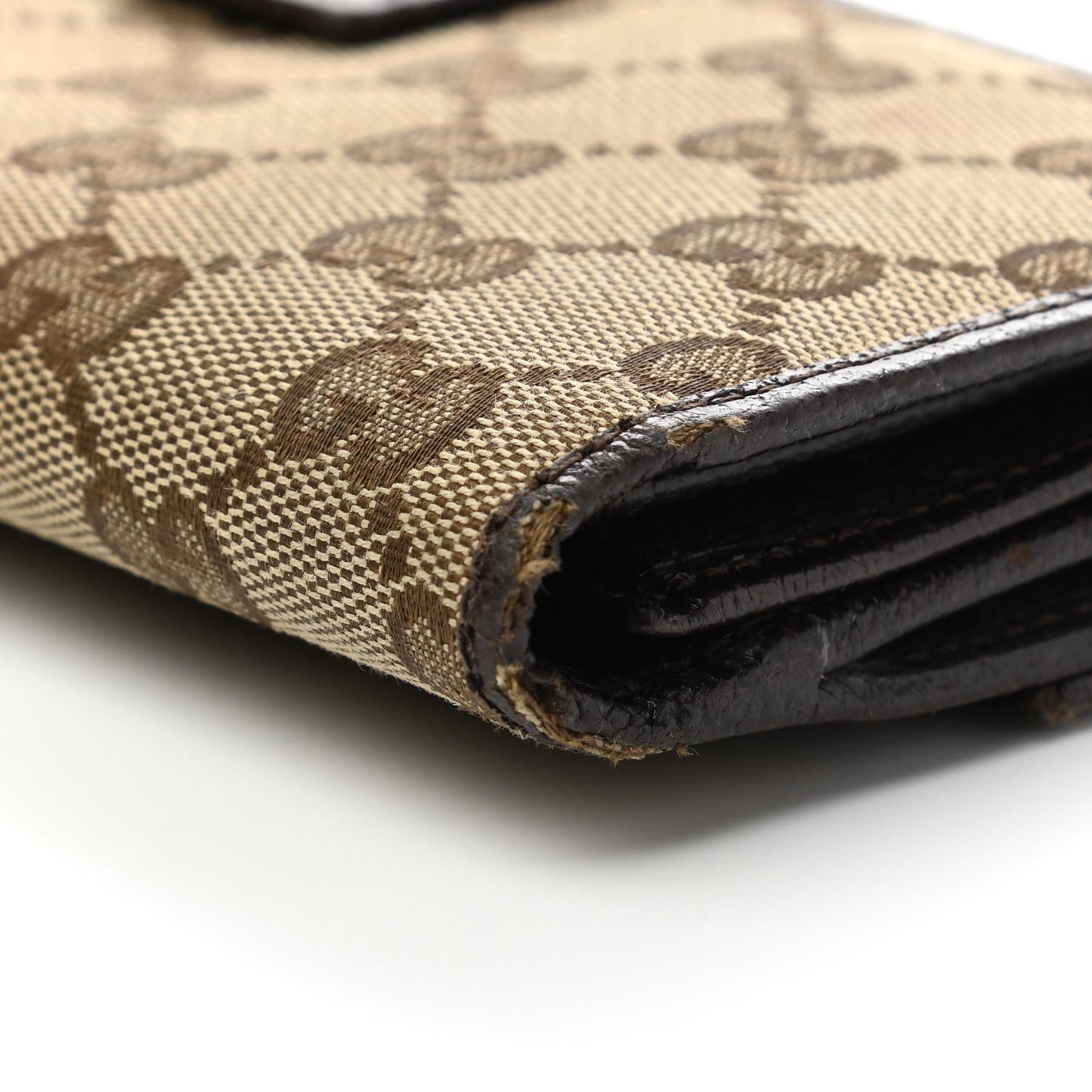 Monogram Metal Bar Continental Flap Wallet Beige Ebony Dark Brown
