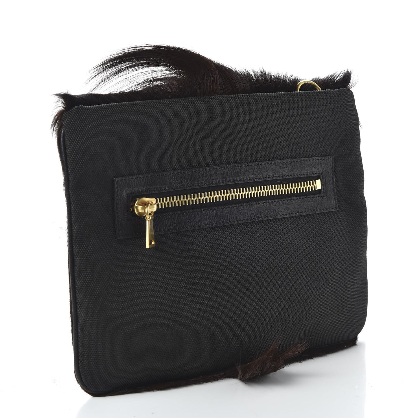 Springbok Fur Large Chieko Clutch Dark Brown