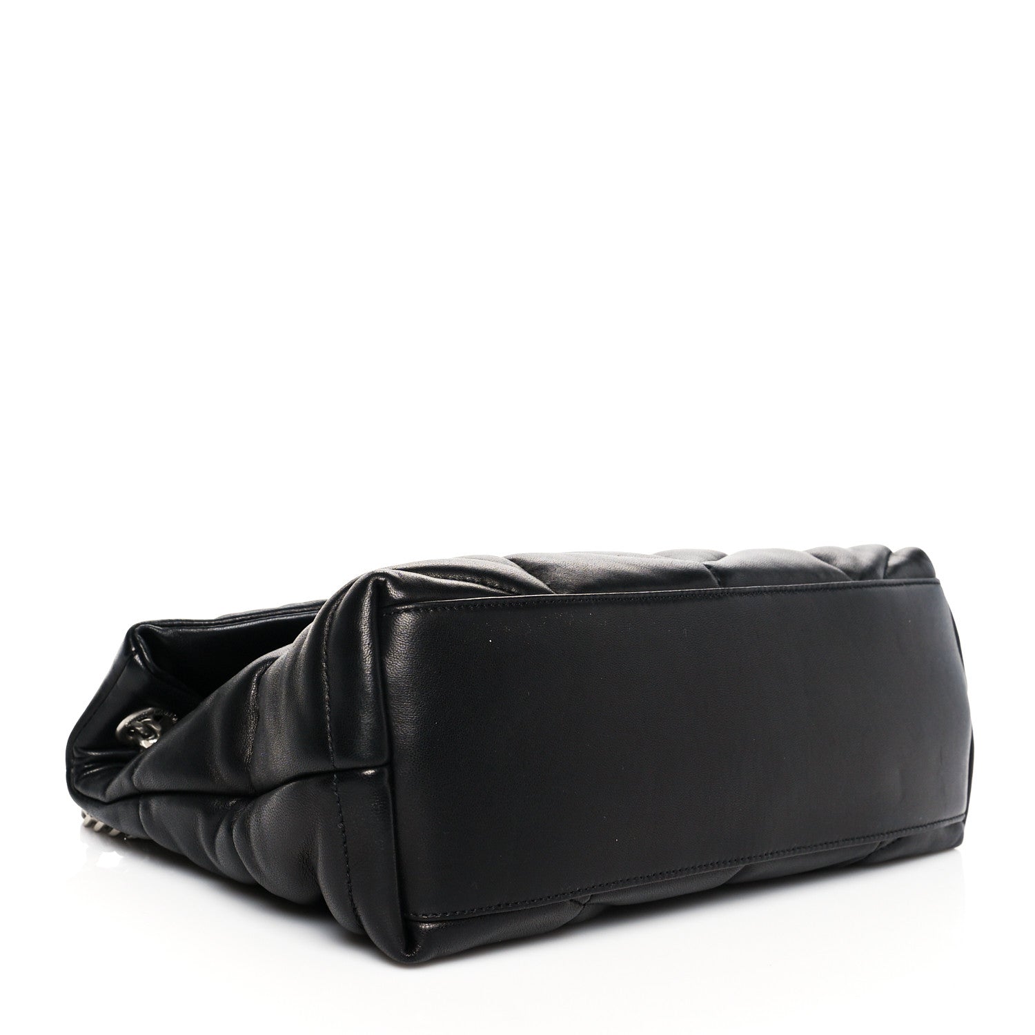 Saint Laurent Lambskin Quilted Small Loulou Puffer Monogram Chain Satchel Black 4 of 12