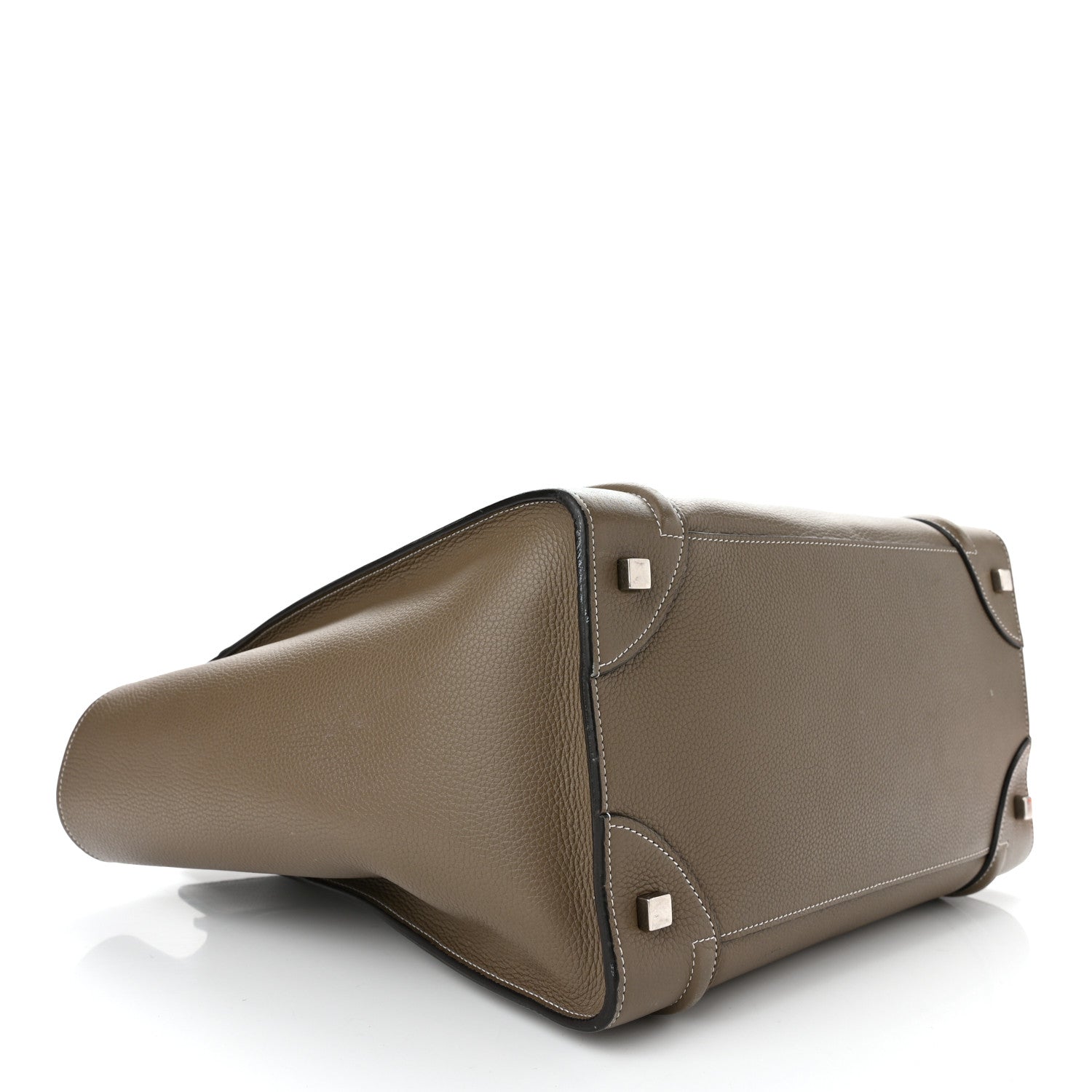 Celine Drummed Calfskin Mini Luggage Bag Souris 4 of 12