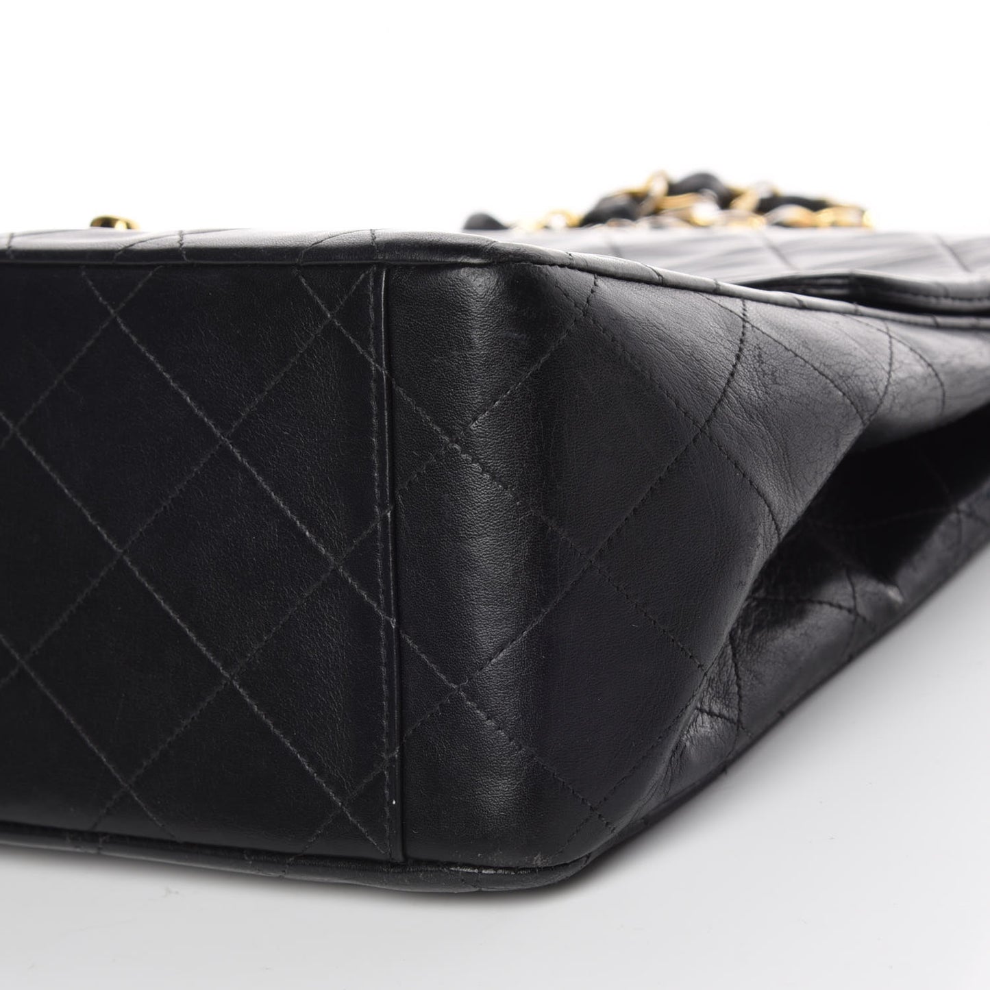 Lambskin Quilted XL Jumbo Single Flap Black