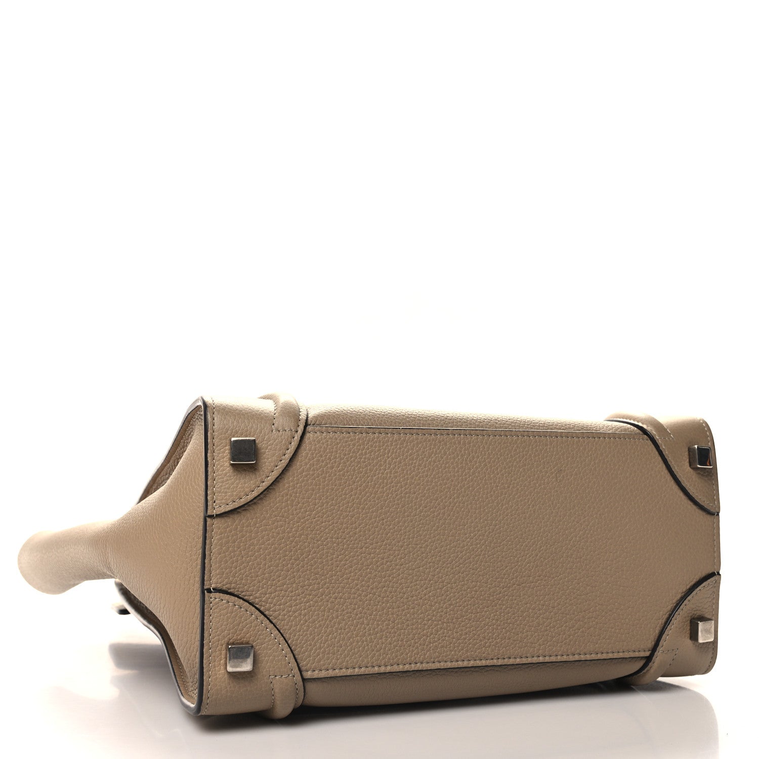 Celine Drummed Calfskin Micro Luggage Dune 4 of 10