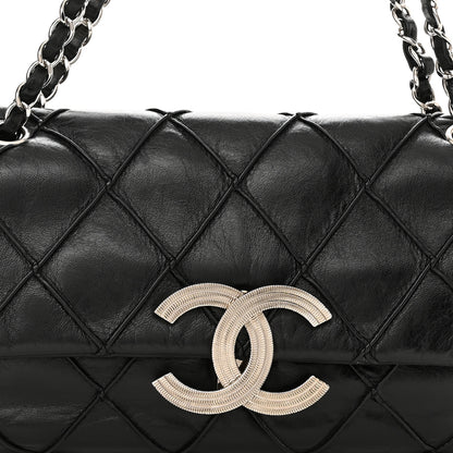 Chanel Lambskin Quilted Giant CC Flap Shoulder Bag Black 7 of 10