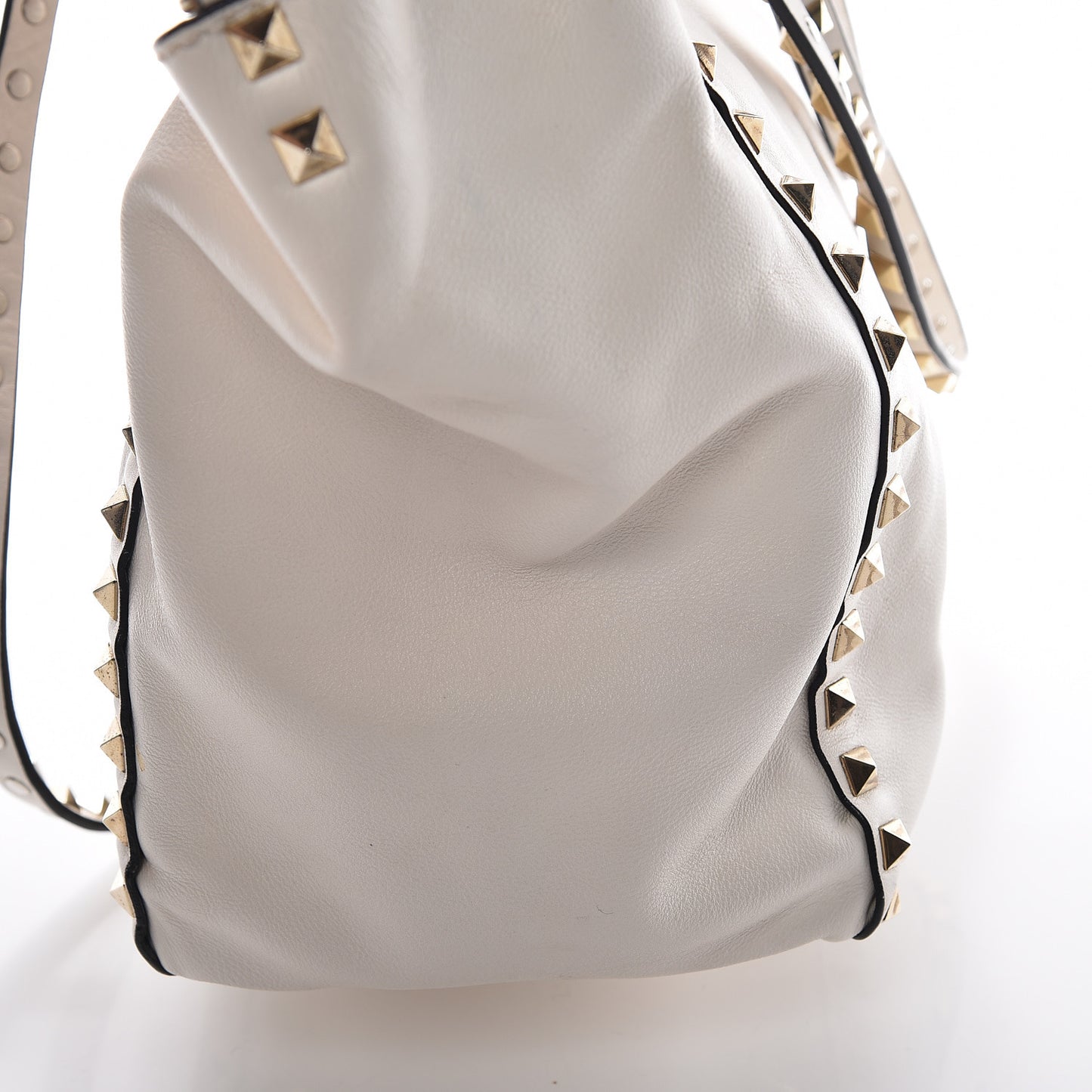 Vitello Medium Rockstud Tote Ivory