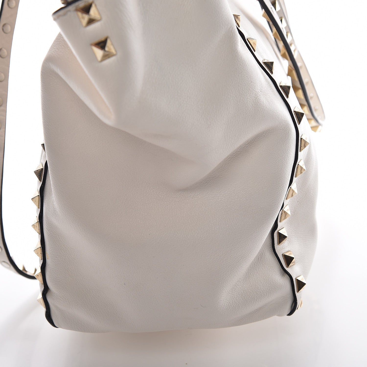 Valentino Garavani Vitello Medium Rockstud Tote Ivory 19 of 20