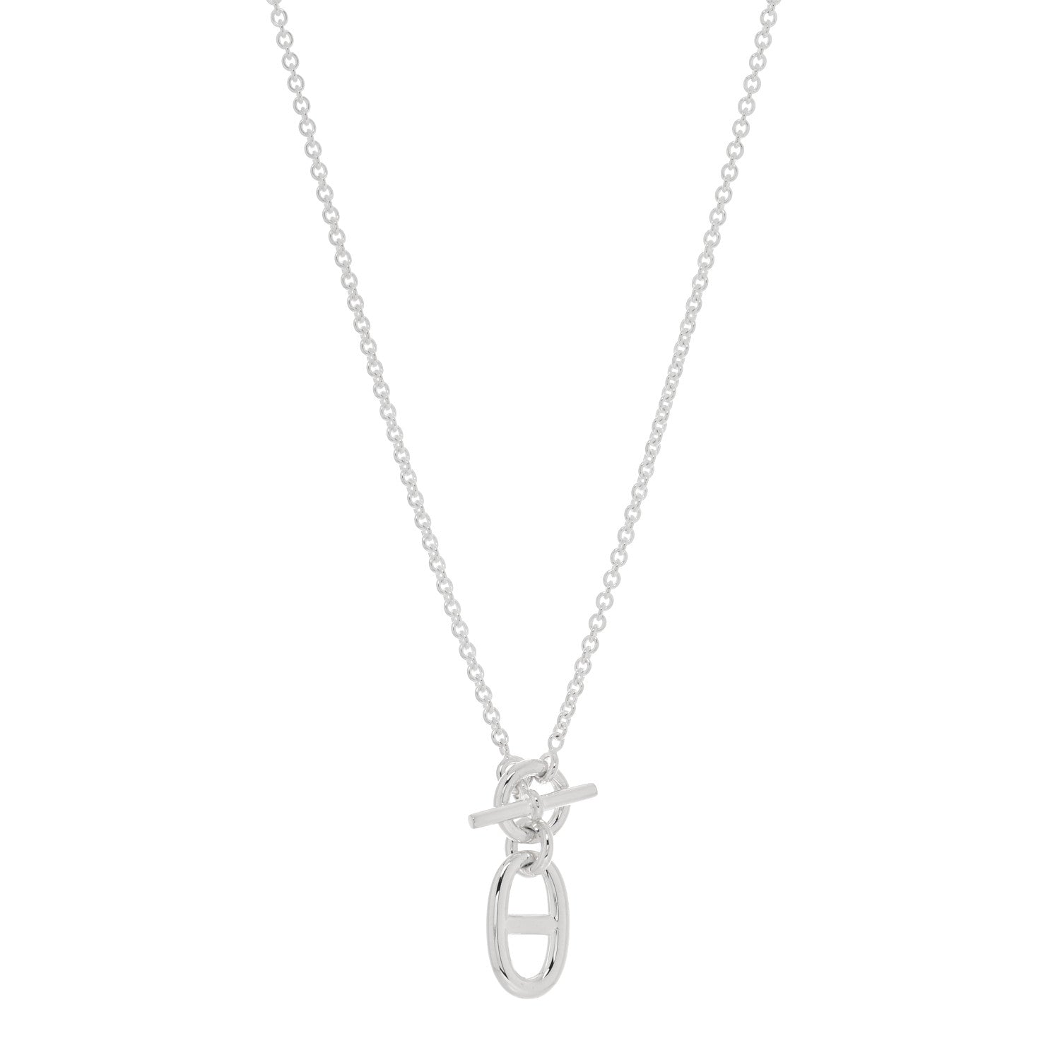 Hermes Sterling Silver Amulette Chaine d'Ancre Necklace 1 of 5