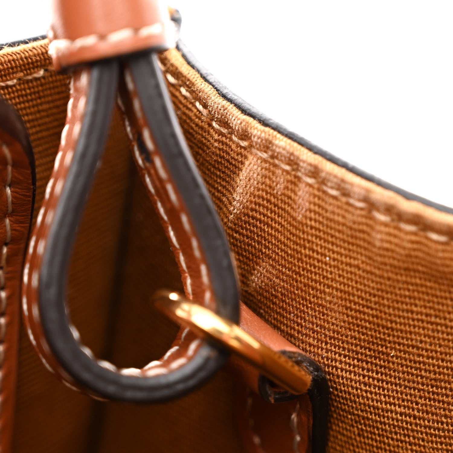 Celine Triomphe Canvas Calfskin Mini Vertical Cabas Tan 8 of 11