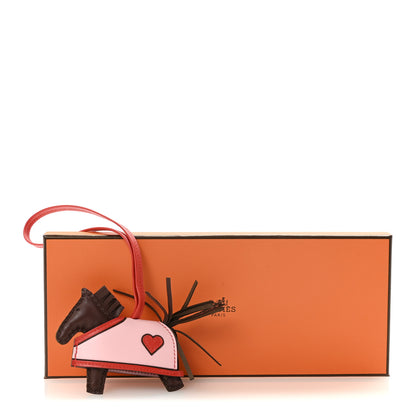 Hermes Milo Lambskin Grigri Rodeo Robeo Coeur Bag Charm PM Terre Capucine Rose Sakura 4 of 4