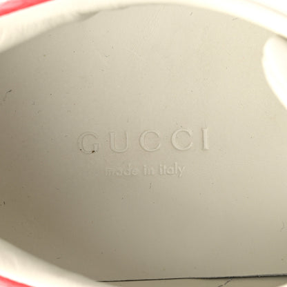 Gucci Calfskin Ayers Bee Embroidered Womens Ace Sneakers 37 White Red Flame Green 9 of 11
