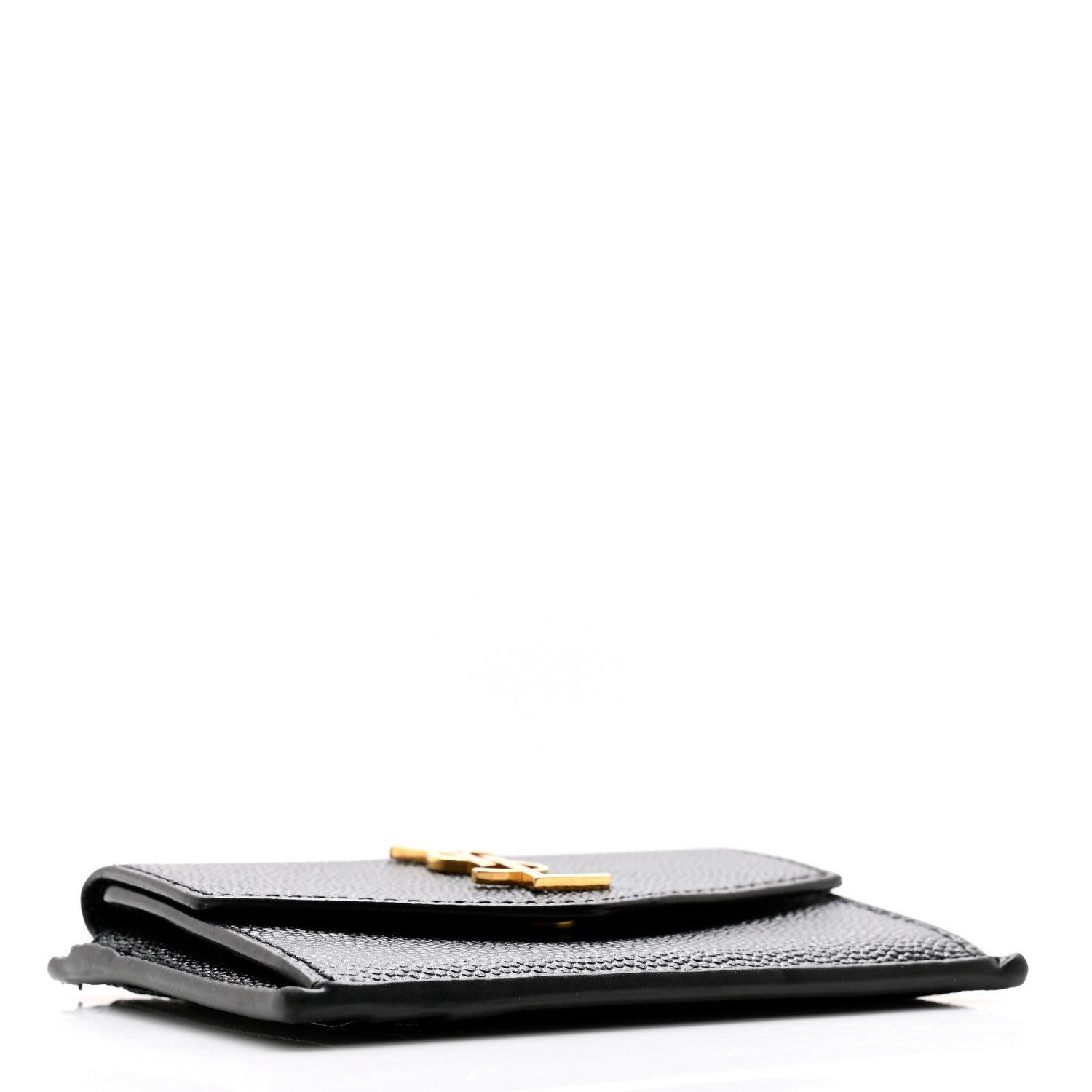 Saint Laurent Grain De Poudre Uptown Monogram Card Case Black 4 of 10