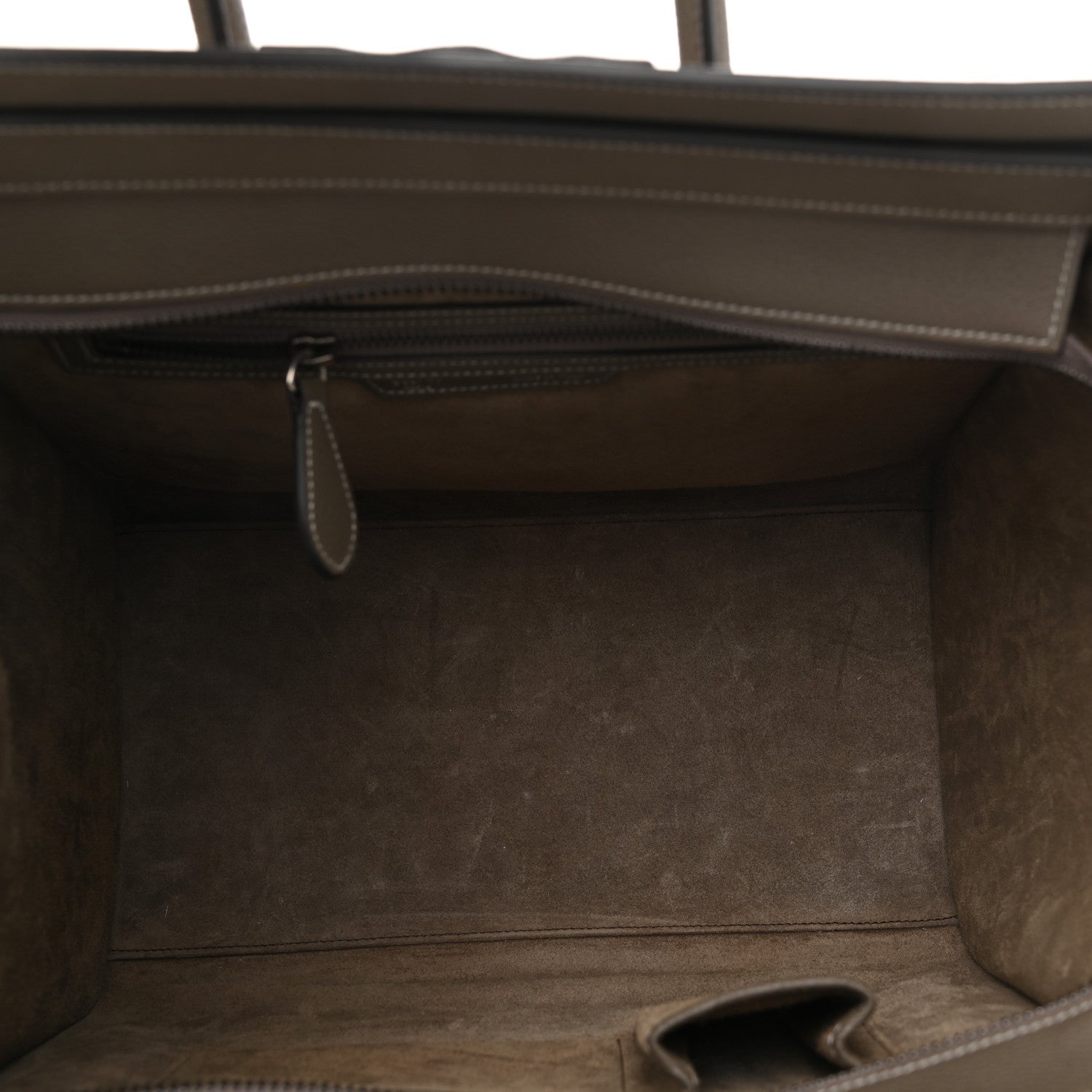 Celine Drummed Calfskin Mini Luggage Bag Souris 4 of 11