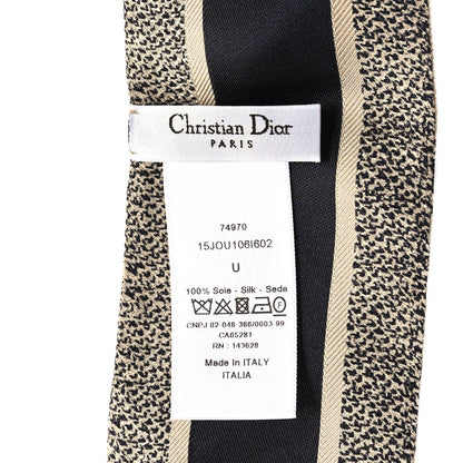 Christian Dior Silk Toile De Jouy Reverse Capri Mitzah Scarf Beige Black 3 of 3