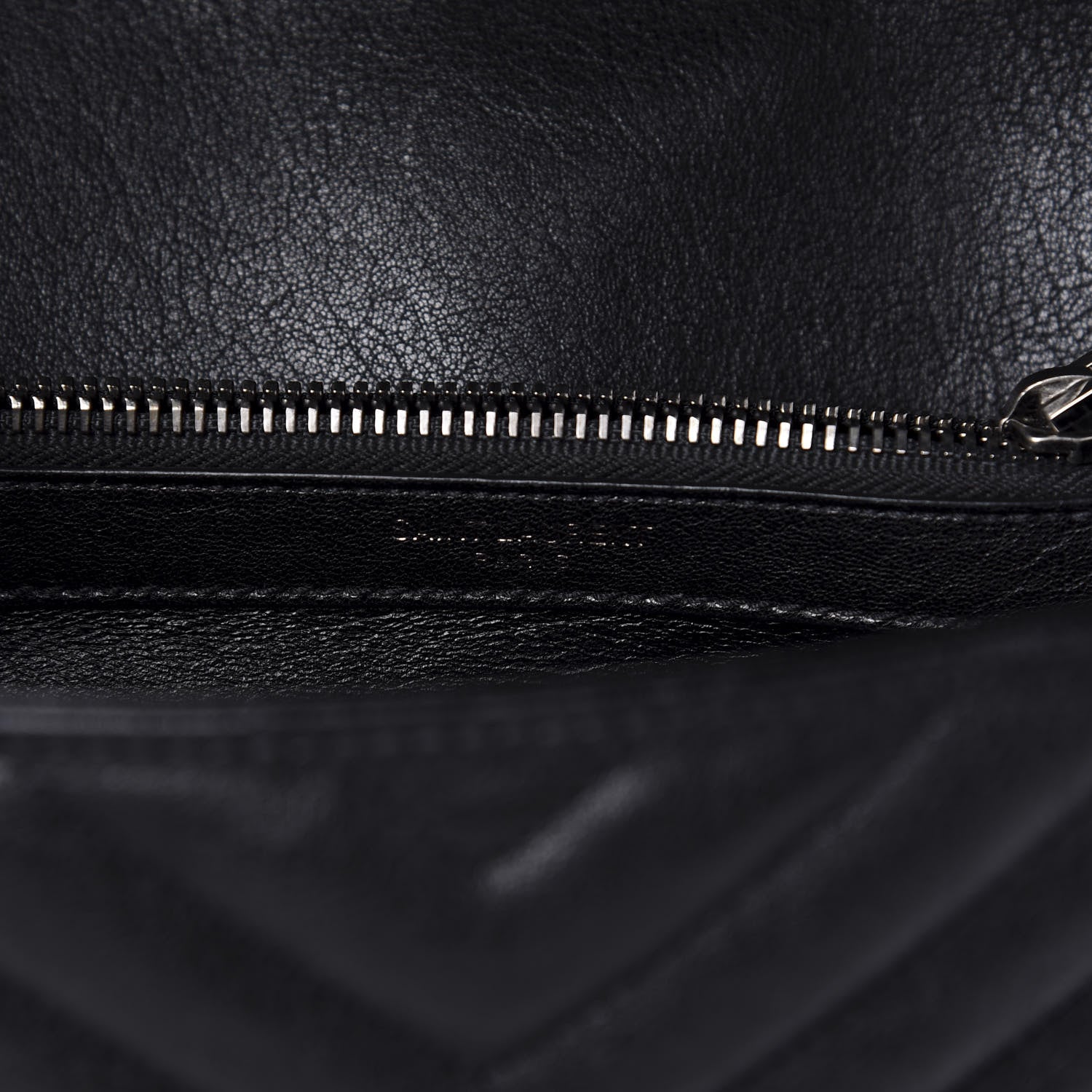 Saint Laurent Sheepskin Matelasse Chevron Monogram Medium College Bag Black 9 of 12