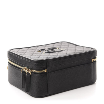 Chanel Caviar Quilted Large CC Filigree Vanity Case Black 4 of 11