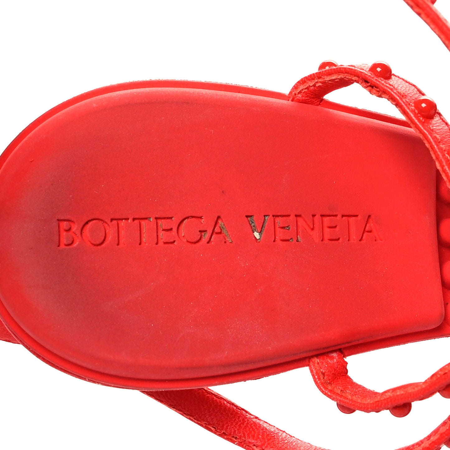 Lambskin Studded Multi Strap 90mm Sandals 37 Tomato