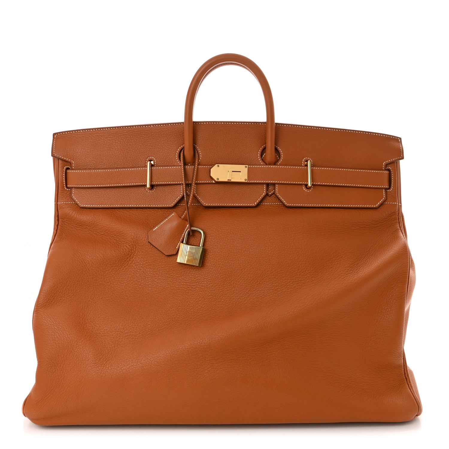 Hermes Taurillon Clemence HAC Travel Birkin 55 Gold 1 of 15