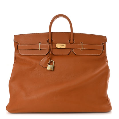 Hermes Taurillon Clemence HAC Travel Birkin 55 Gold 1 of 15