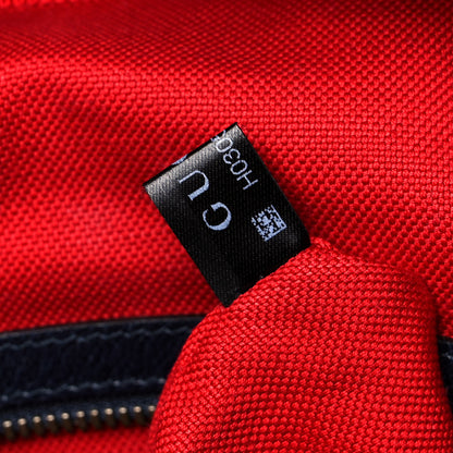 Gucci Covered Wool GG Monogram Small Double Buckle Backpack Navy Red 8 of 13