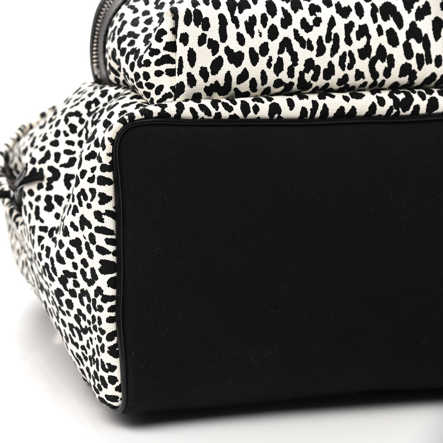 Saint Laurent Canvas Leopard Print City Backpack Black White 5 of 9