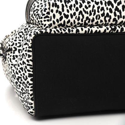Saint Laurent Canvas Leopard Print City Backpack Black White 5 of 9