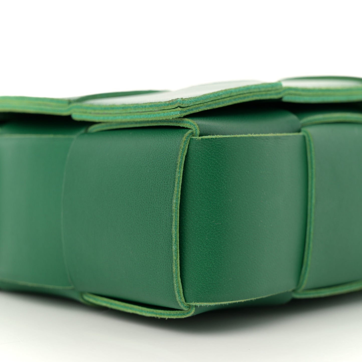 Lambskin Maxi Intrecciato Cassette Crossbody Bag Racing Green