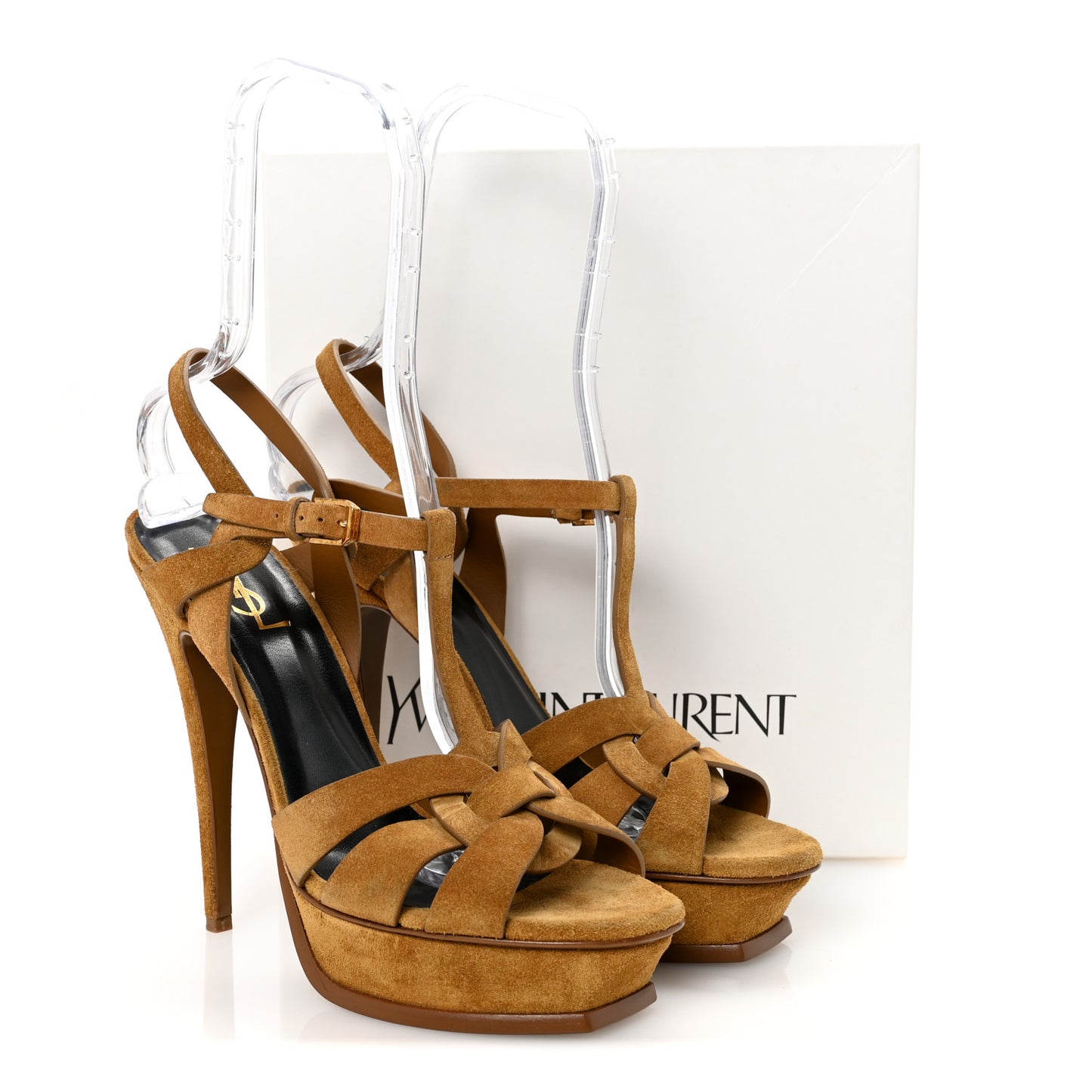 Suede Tribute 105 Platform Sandals 41 Tan