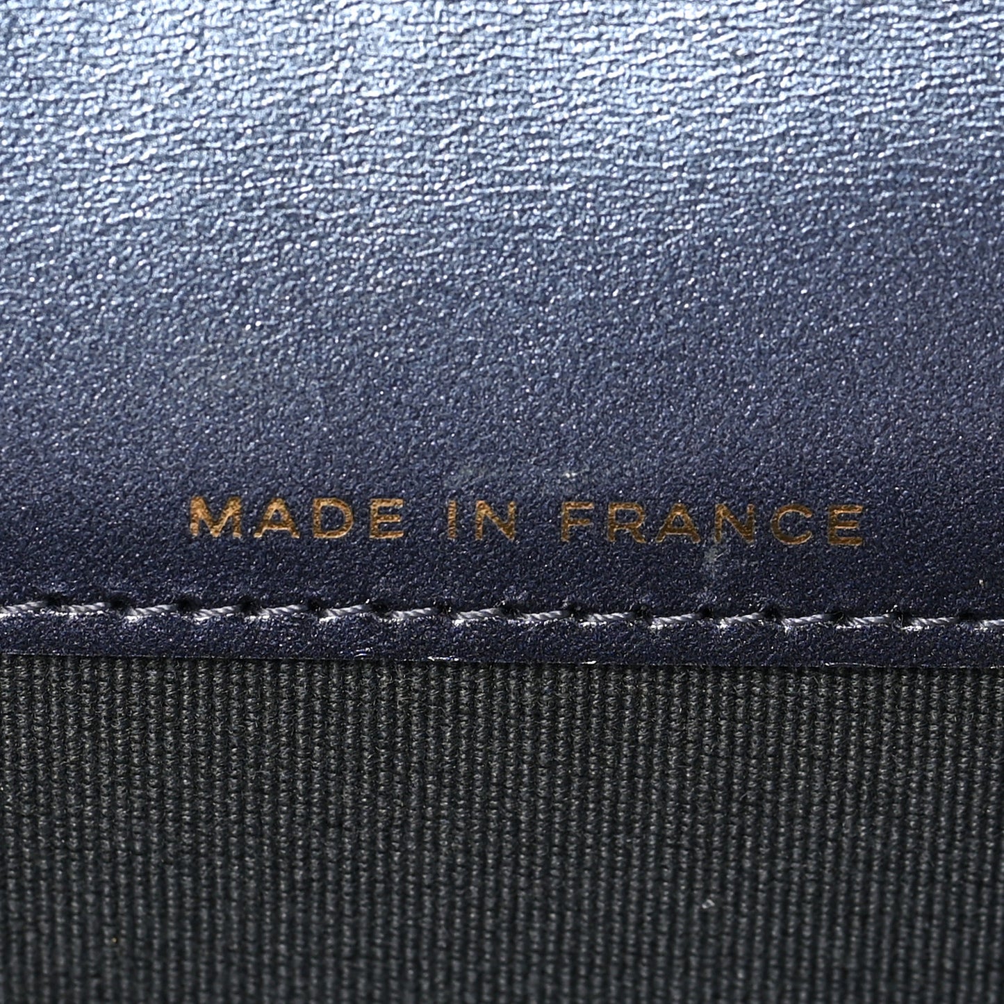 Metallic Lambskin Quilted Flap Card Holder Wallet Dark Blue
