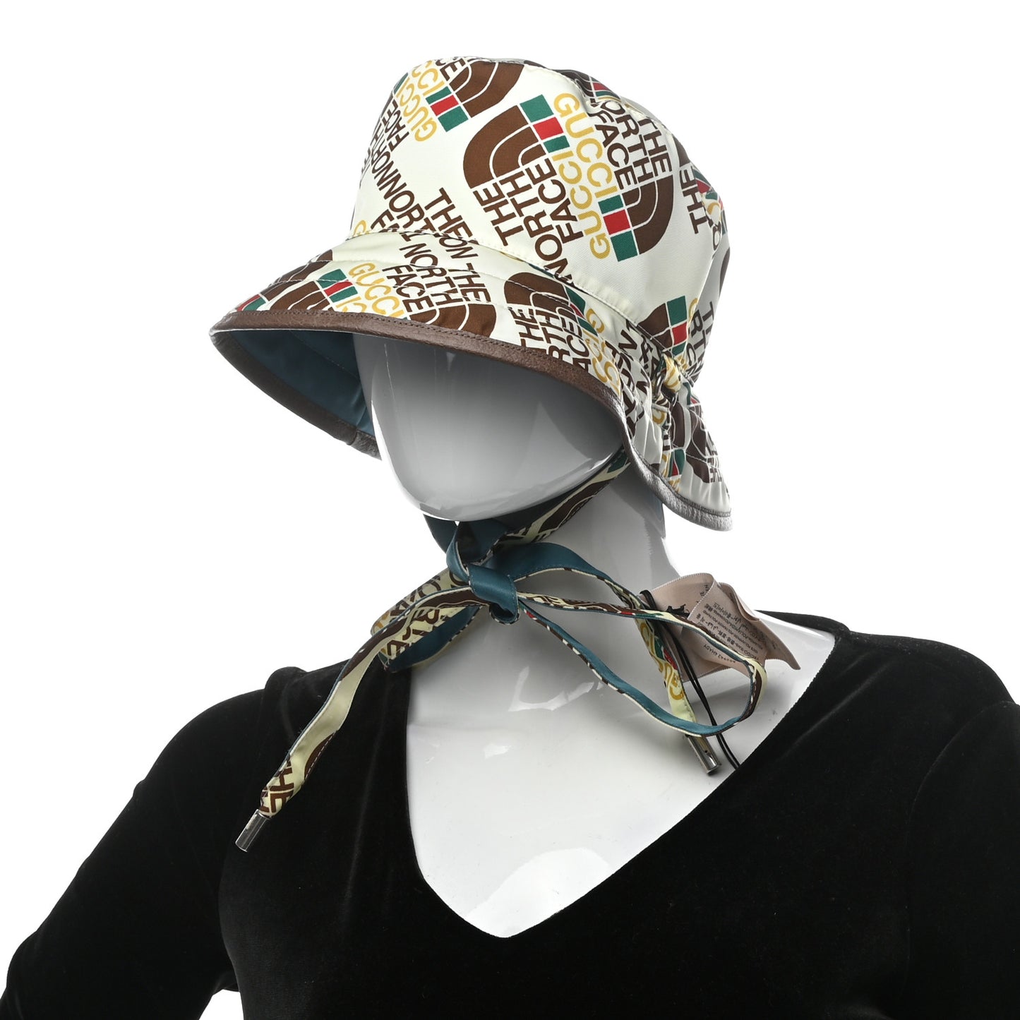 X THE NORTH FACE Nylon Reversible Self-Tie Bucket Hat L Beige Sky Blue