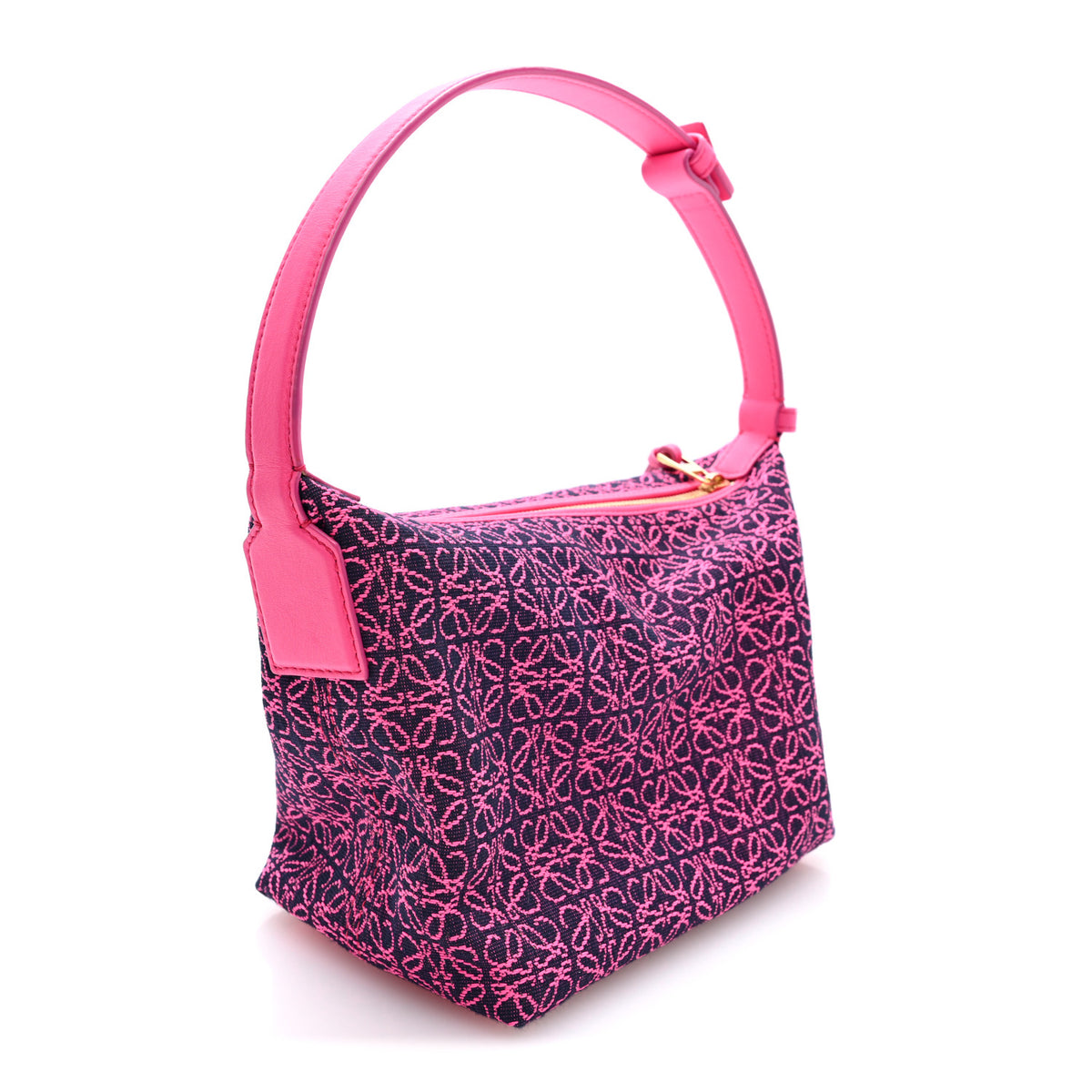 Loewe Jacquard Anagram Calfskin Small Cubi Bag Pink 3 of 9