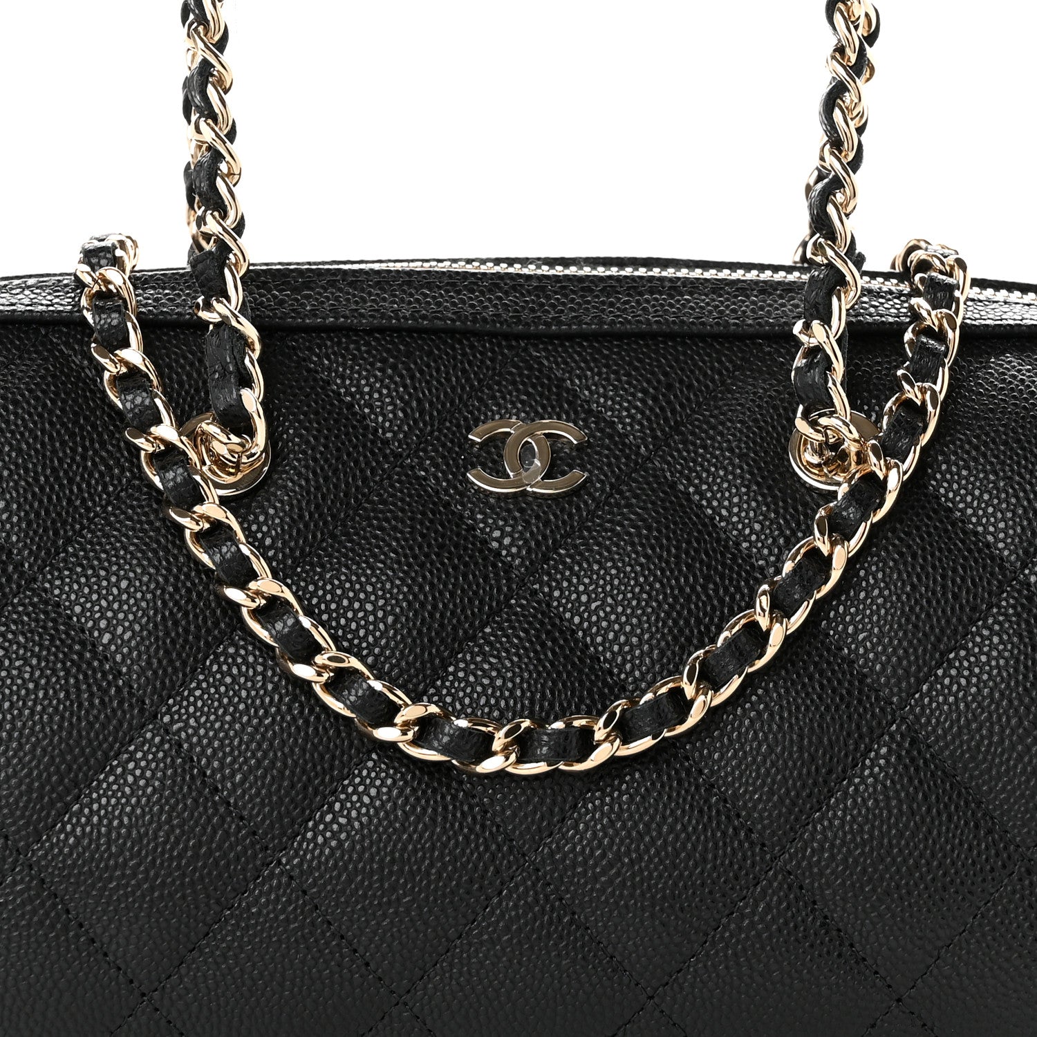 Chanel Caviar Quilted Barrel Clutch With Chain Black 7 of 10