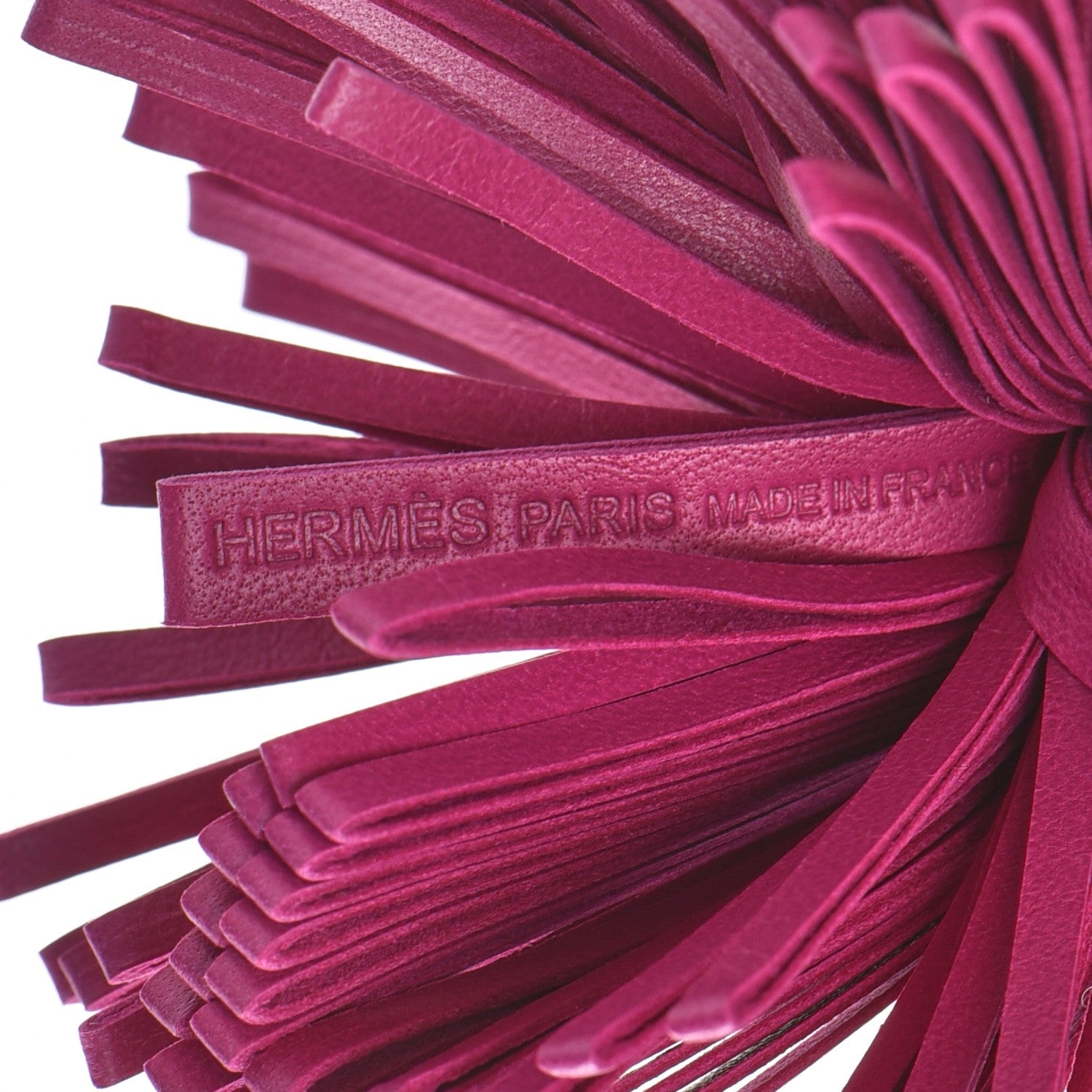 Hermes Lambskin Carmen Tassel Key Holder Rose Pourpre 4 of 5
