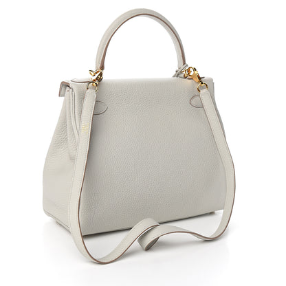 Hermes Taurillon Clemence Kelly Retourne 28 Gris Perle 2 of 9