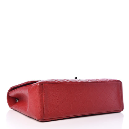 Chanel Caviar Quilted Maxi Single Flap Red 4 of 11