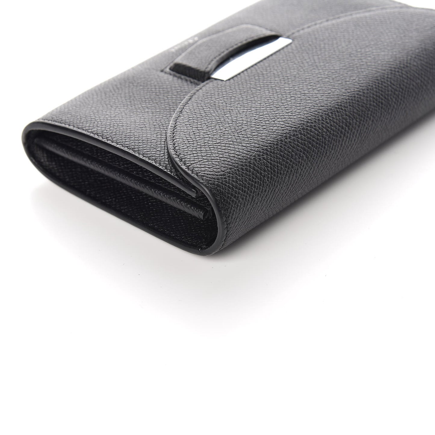 Grained Calfskin Medium Trotteur Multifunction Flap Wallet Black