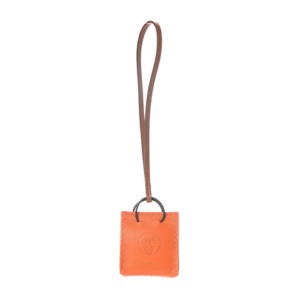 Hermes Milo Lambskin Swift Shopping Bag Charm Feu Gold 1 of 4