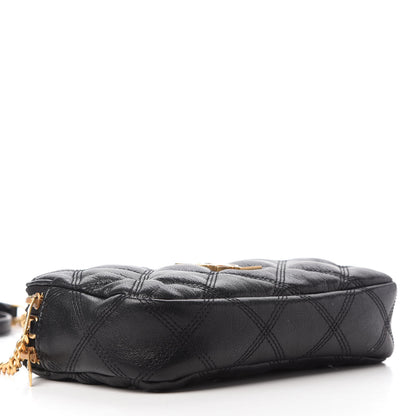 Saint Laurent Grained Lambskin Quilted Mini Becky Double Zip Bag Black 4 of 11