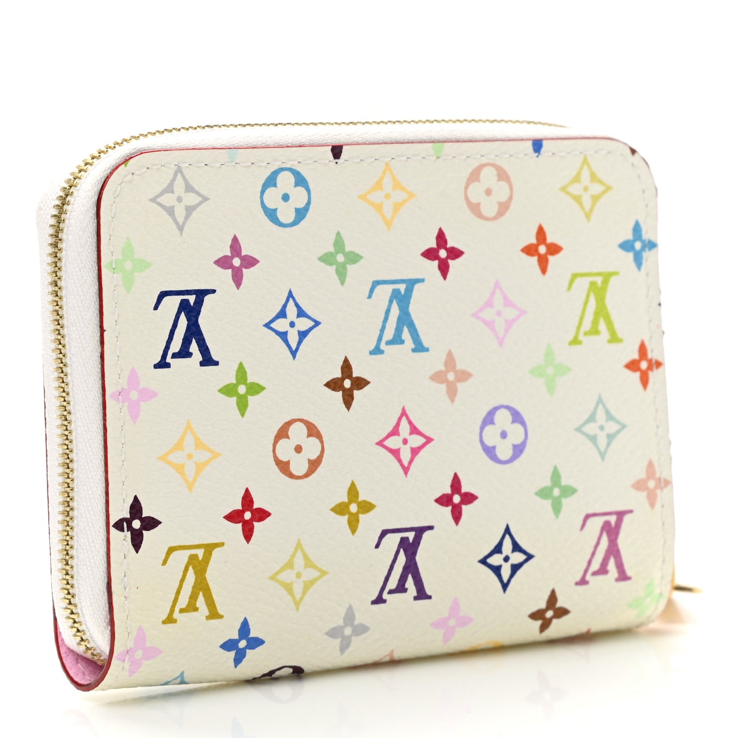 Monogram Multicolor Zippy Coin Purse Wallet White Litchi