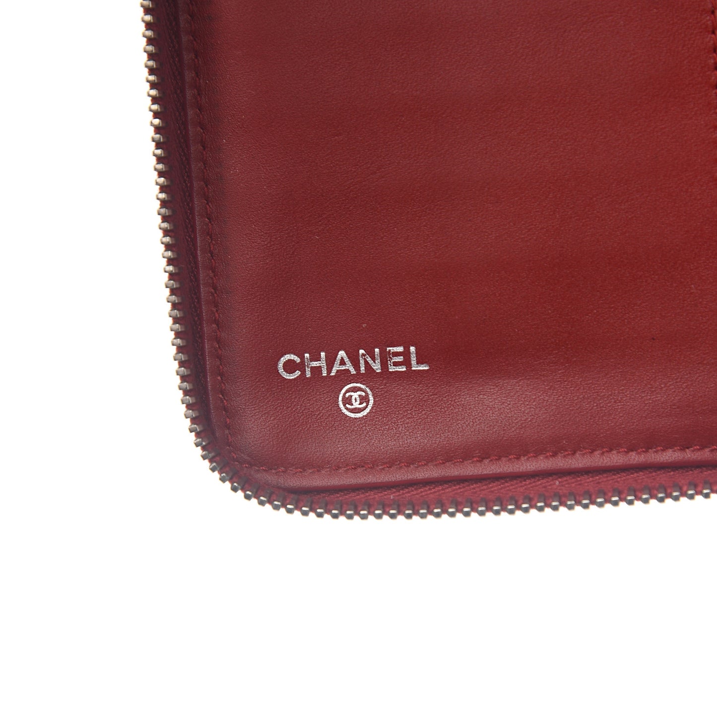 Caviar Quilted Large Zip Around Organizer Wallet Red