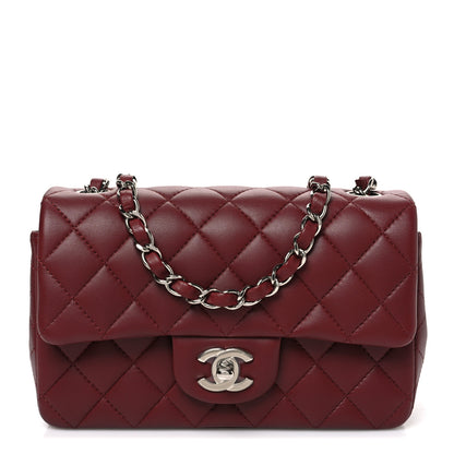 Chanel Lambskin Quilted Mini Rectangular Flap Burgundy 1 of 11