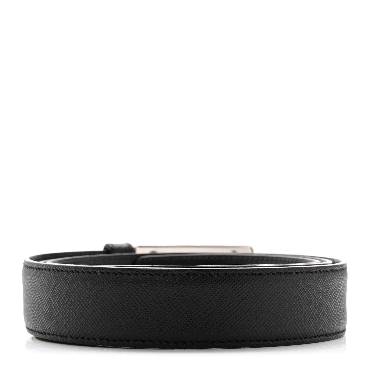 Prada Saffiano Triangle Belt 100 40 Black 2 of 8