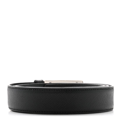 Prada Saffiano Triangle Belt 100 40 Black 2 of 8