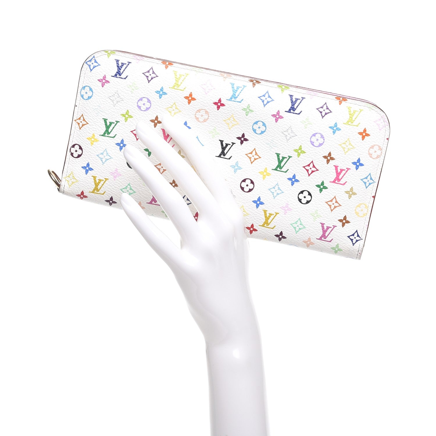Louis Vuitton Monogram Multicolor Insolite Wallet White Litchi 2 of 8