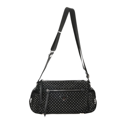 Prada Re-Nylon Studded Shoulder Bag Black 1 of 10