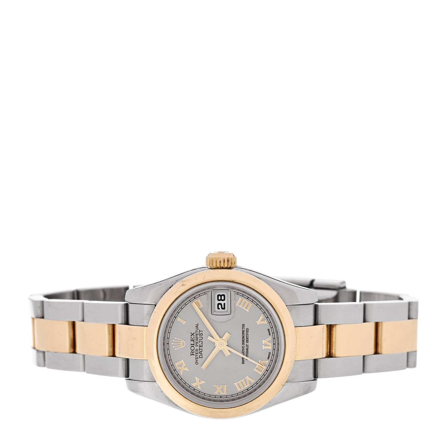 Rolex Stainless Steel 18K Yellow Gold 26mm Oyster Perpetual DateJust Watch Silver Roman 179163 2 of 5