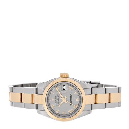 Rolex Stainless Steel 18K Yellow Gold 26mm Oyster Perpetual DateJust Watch Silver Roman 179163 2 of 5