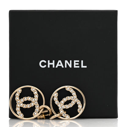 Chanel Crystal Chain Chanel Strass CC Drop Earrings Gold 5 of 5